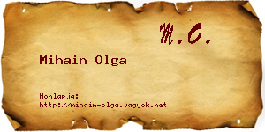 Mihain Olga névjegykártya
